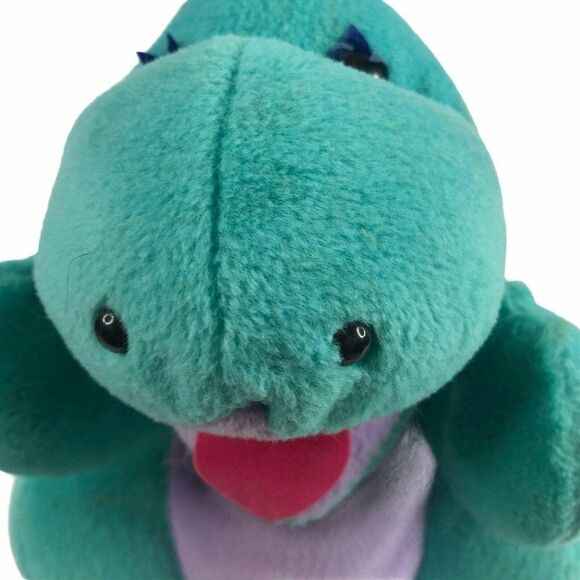 Commonwealth Teal Dinosaur Plush 10" 1991 Stuffed Animal Toy - Picture 3 of 6